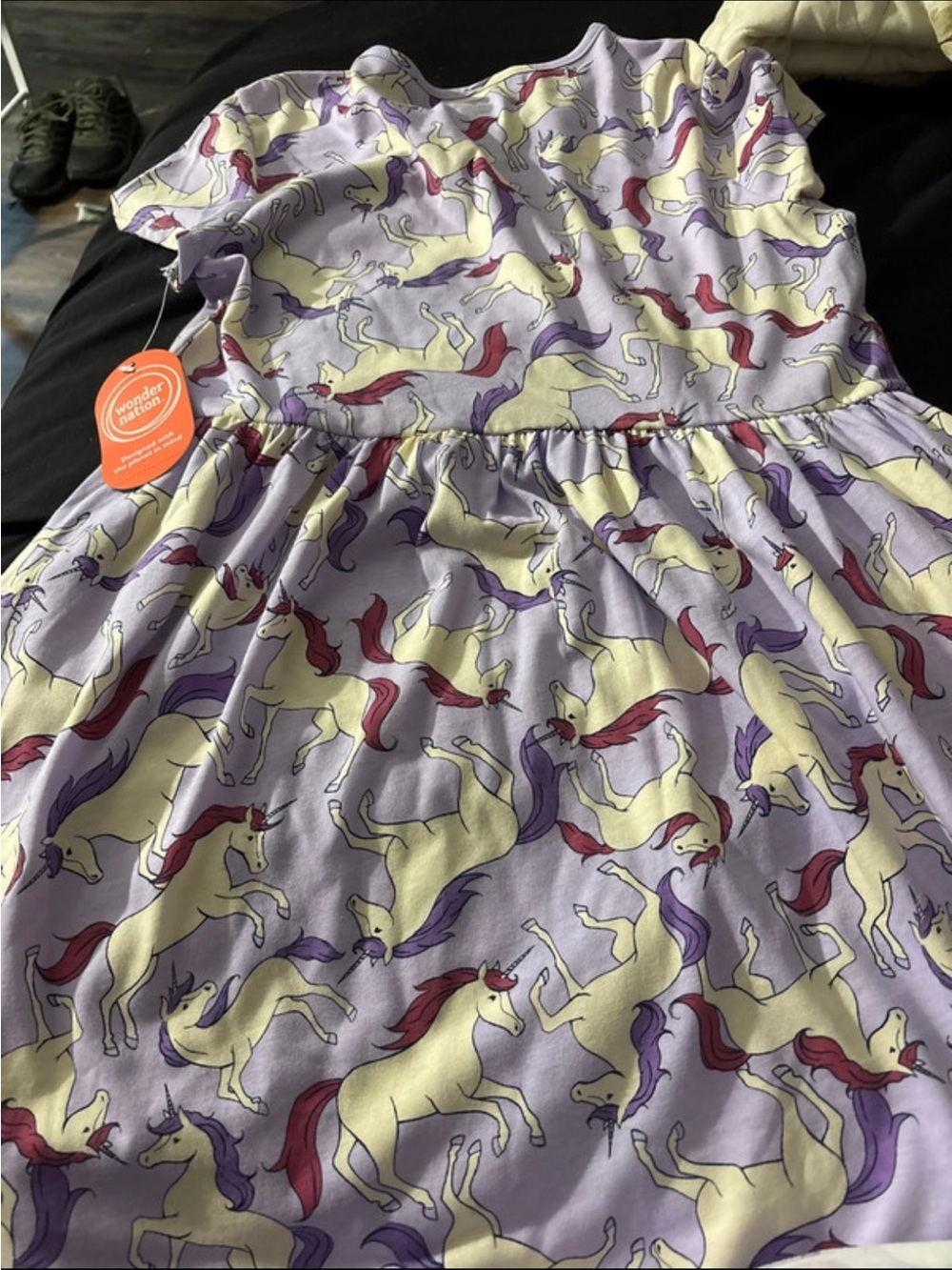 wonder nation Lavender Unicorn Print Casual Dress